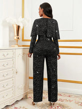 Women's V-Neck Long Sleeve Simple Casual Long Jumpsuit, Elegant